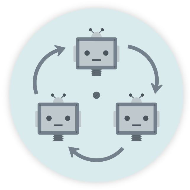Feedback loop showing robots talking to robots