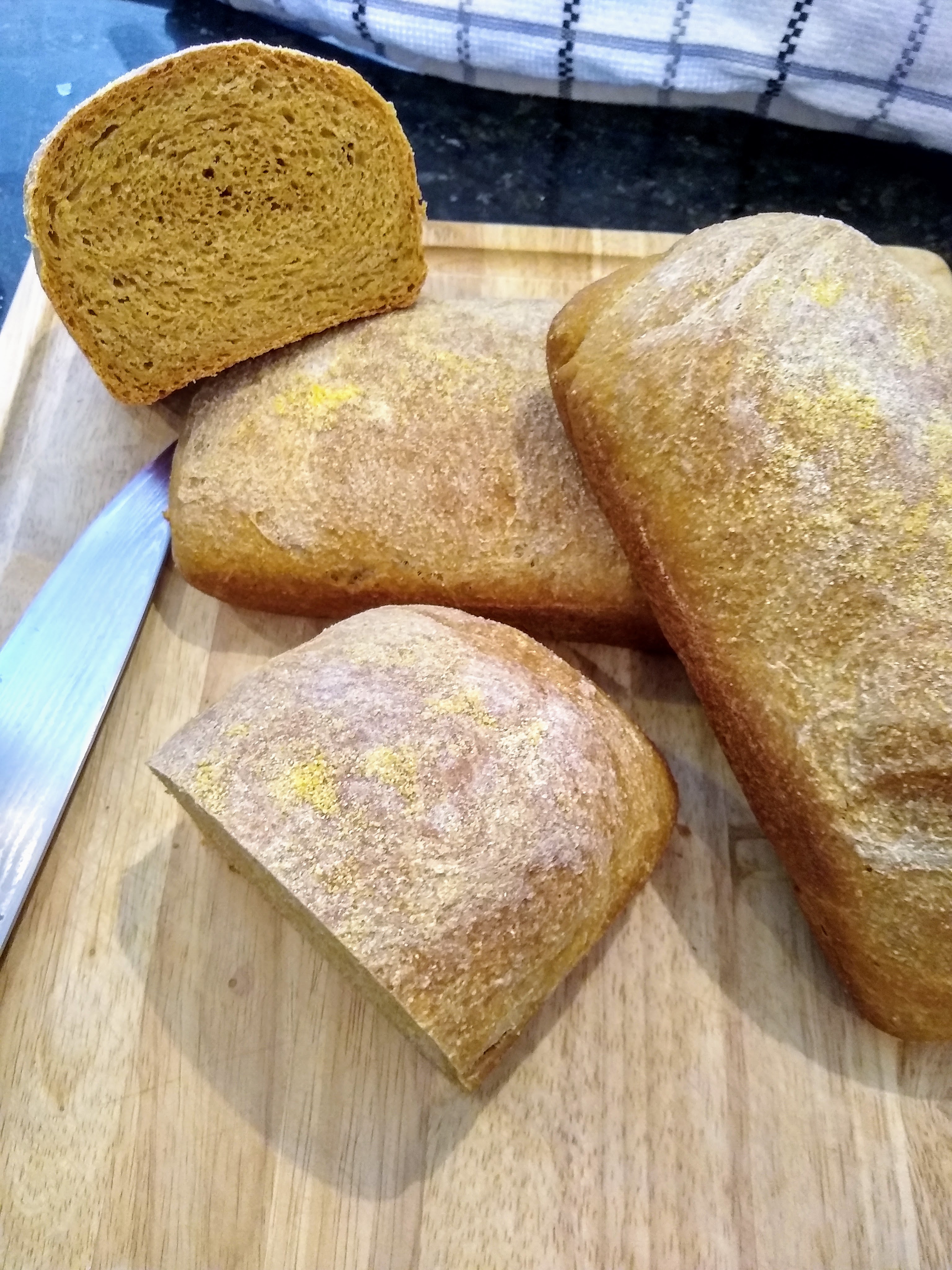 Completed anadama bread