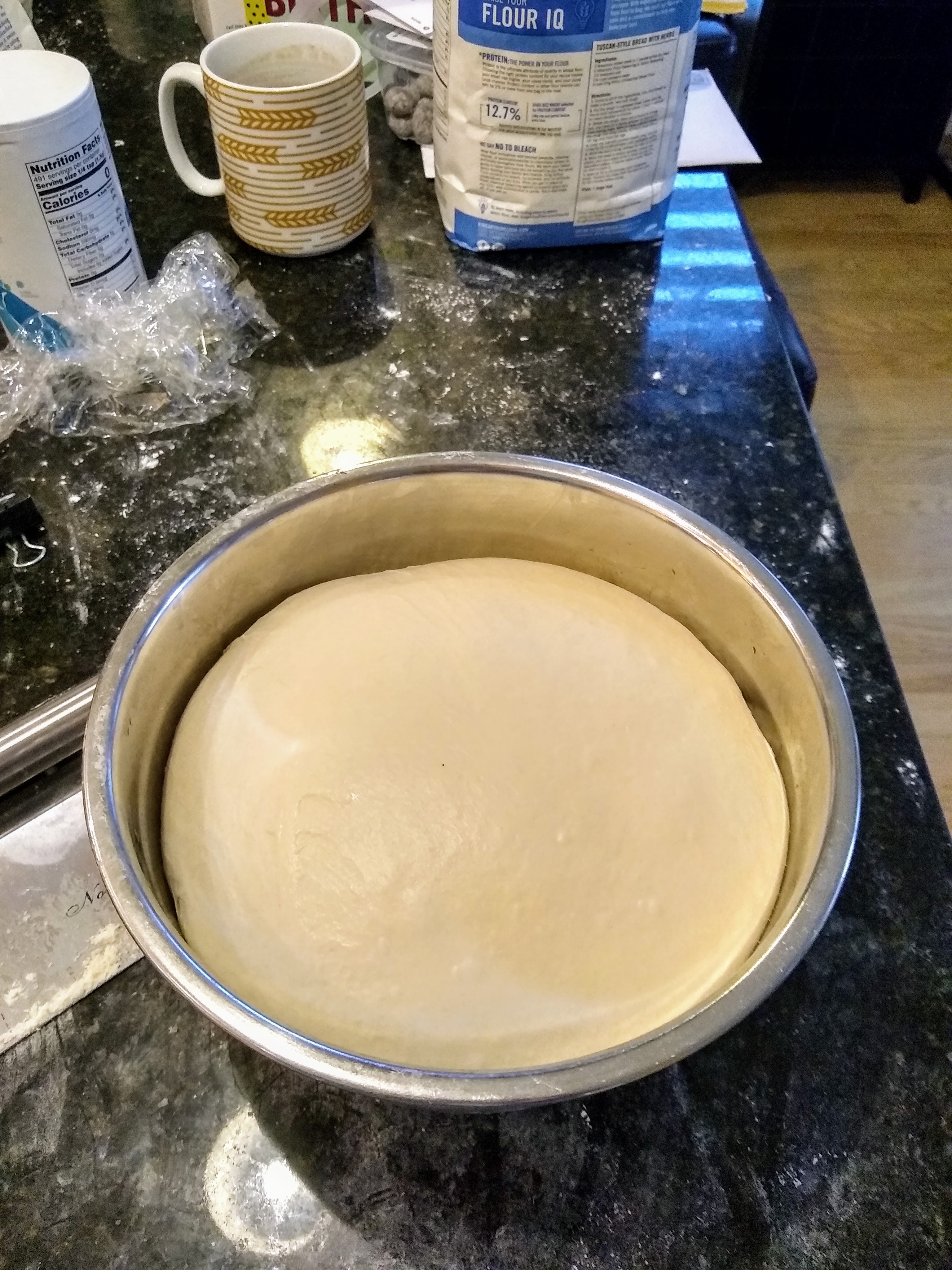 Potato-rosemary dough, proofing