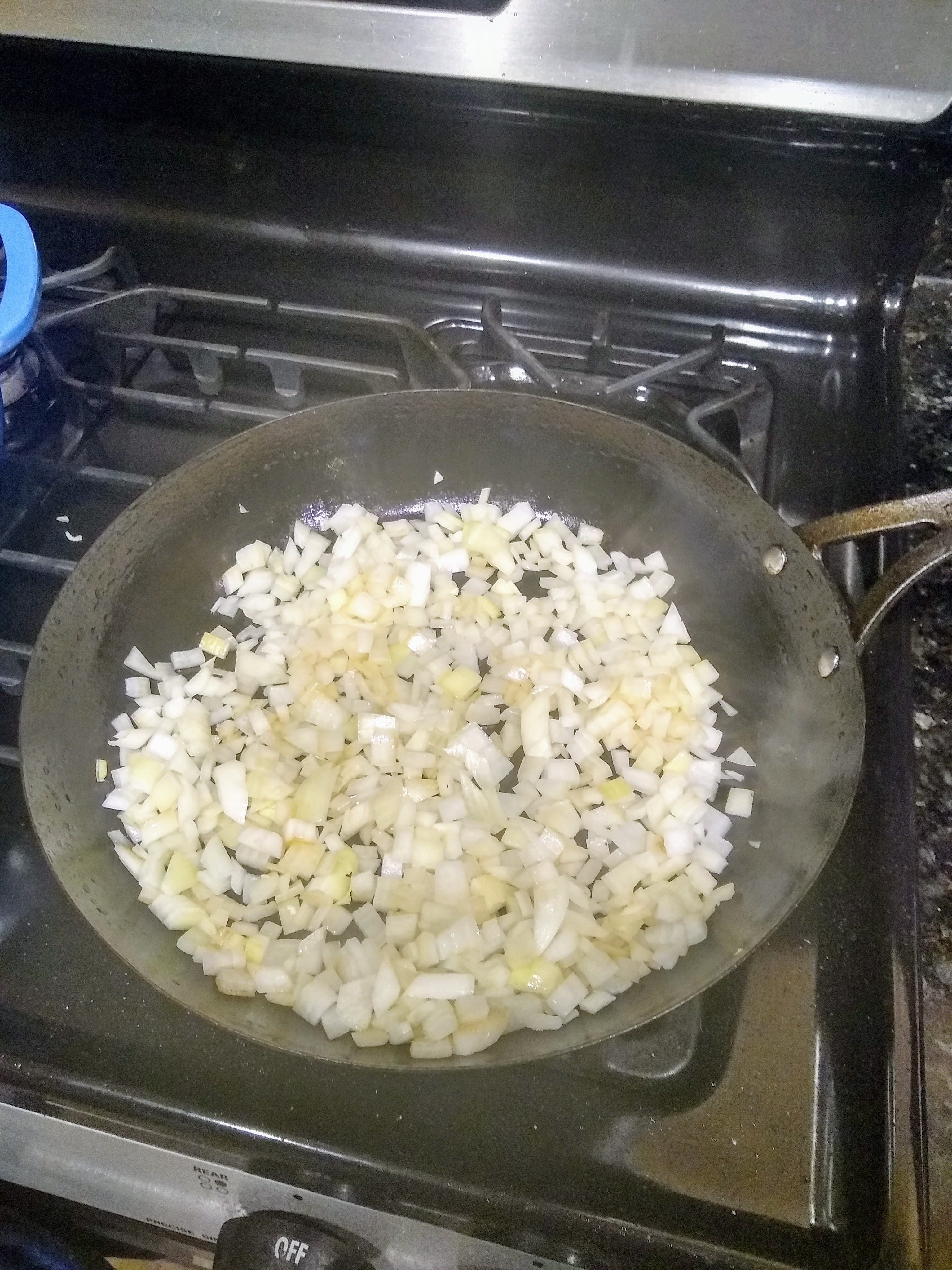 Onions, lightly sauteeing